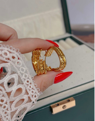 گوشواره قلبی استیل رنگ ثابت1706
