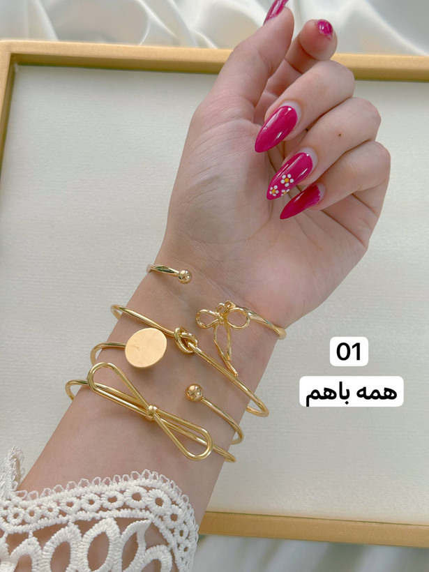 پک بنگل۴عددی رنگ طلایی کد۲۱۹۴