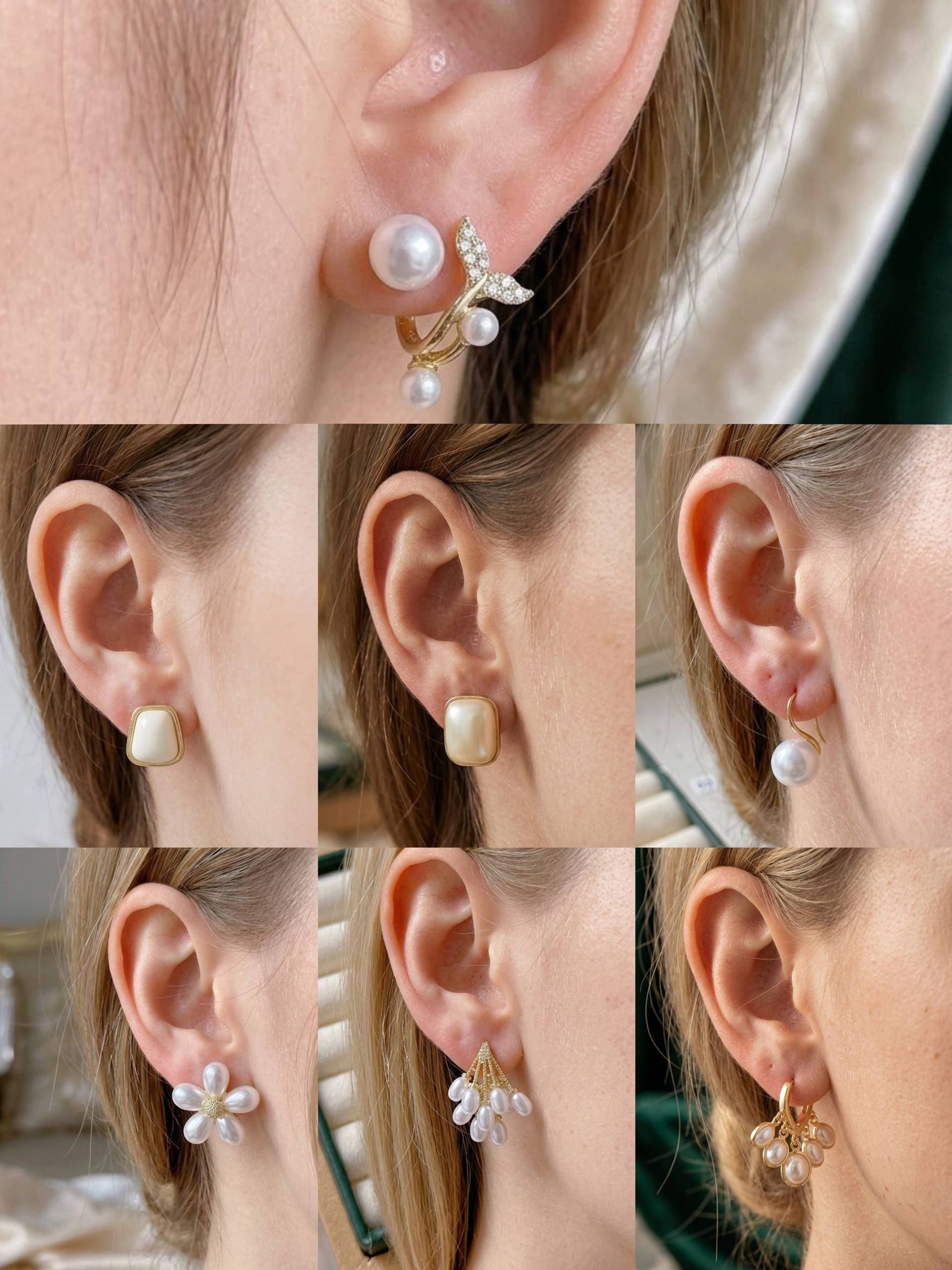 گوشواره مرواریدی پینترستی كد2226