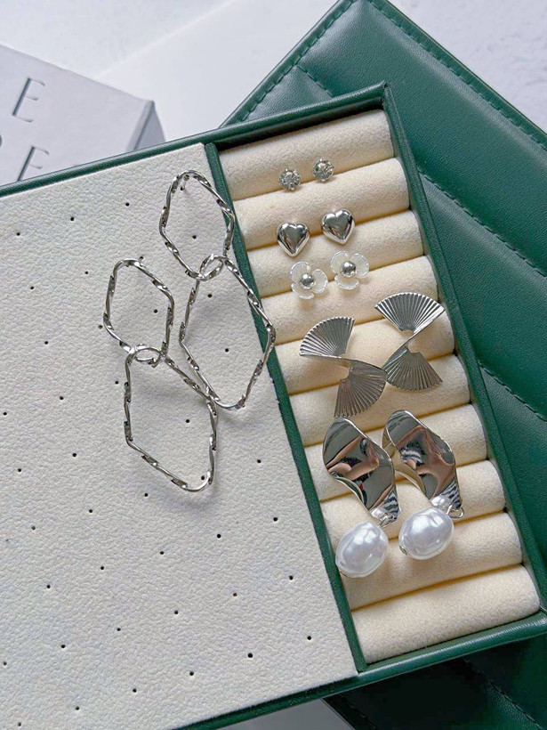 پک گوشواره 6جفتي وارداتی سیلور كد2358