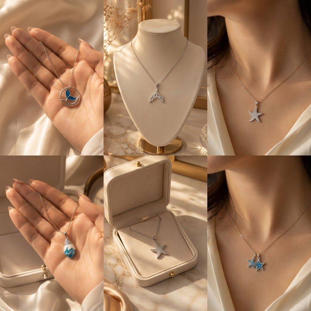 گردنبند زنانه مدلاي دریایی شيك و اقتصادي كد 2372