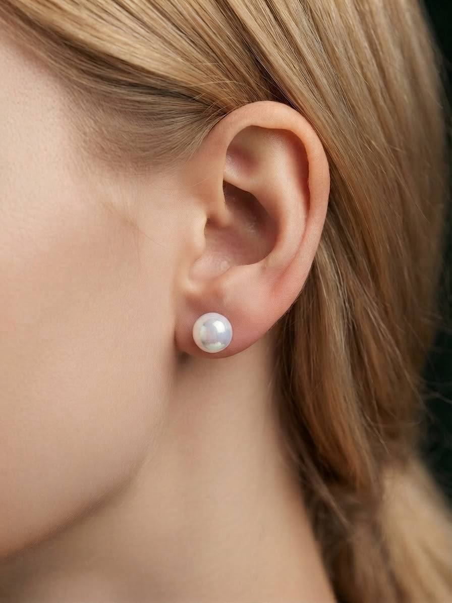 گوشواره مرواریدی رنگ ثابت  كد2378