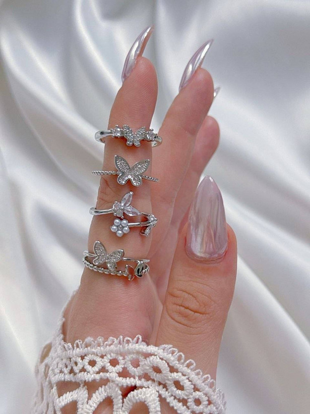 انگشتر زنانه طرح پروانه فري سايز كد2360