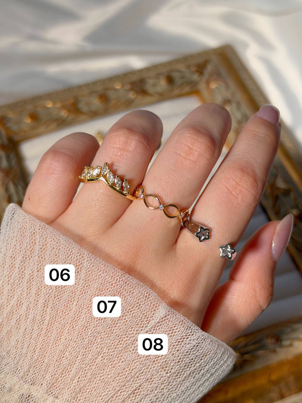 انگشتر زنانه مینیمال ظریف فري سايز كد1526
