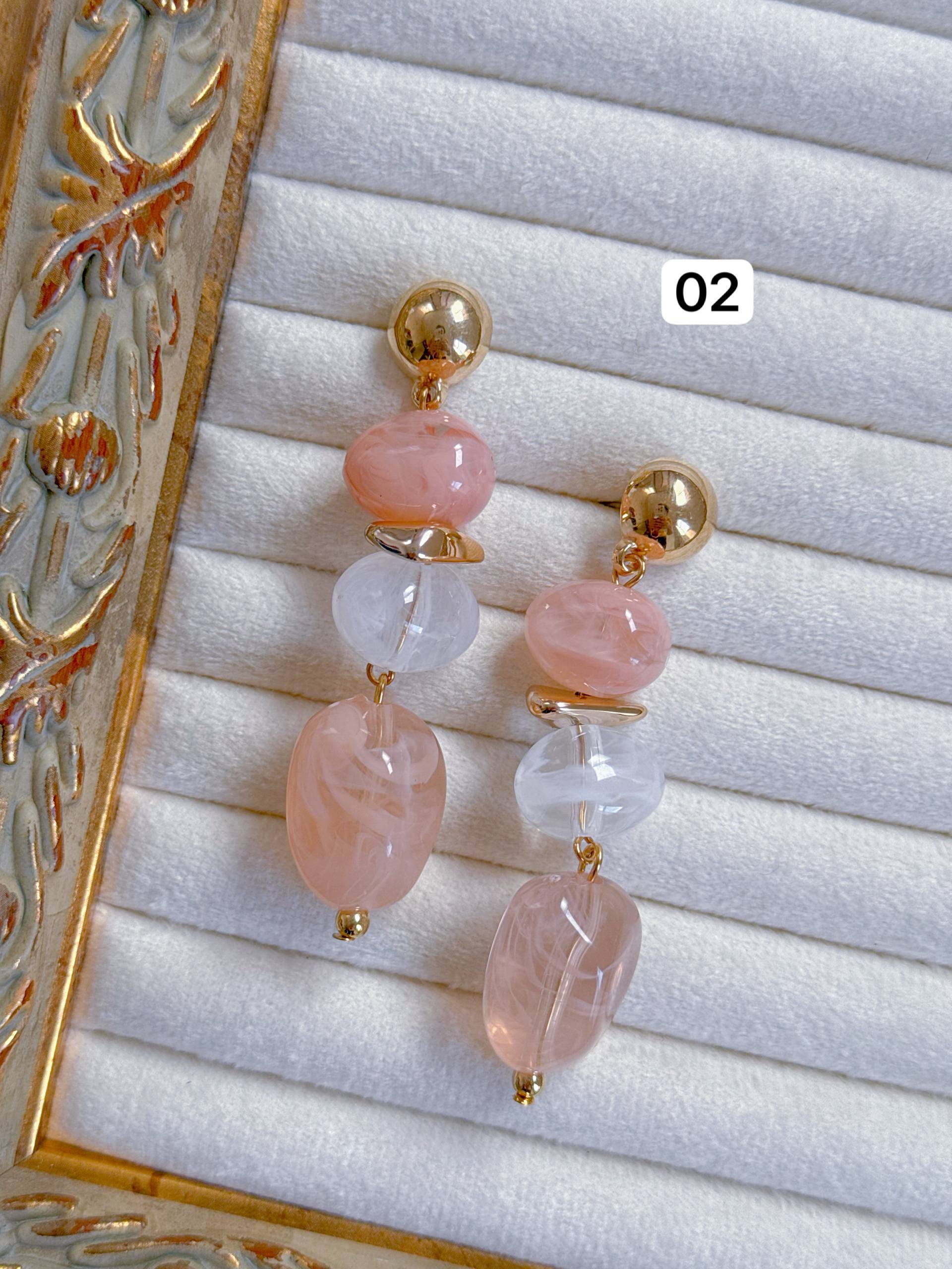 گوشواره سنگی/میخ استیل/وارداتی/کیفیت بالا/ضدحساسیت/كد1552