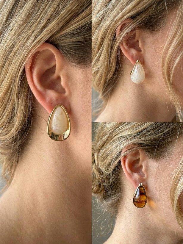 گوشواره سنگی/میخ استیل/وارداتی/کیفیت بالا/ضدحساسیت/كد1557