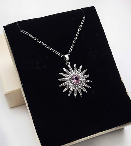 گردنبند سوارسکی خورشید نگین دار کد6