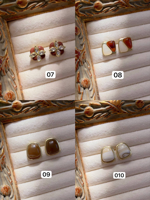 گوشواره میناکاری سنگی جدید كد2421